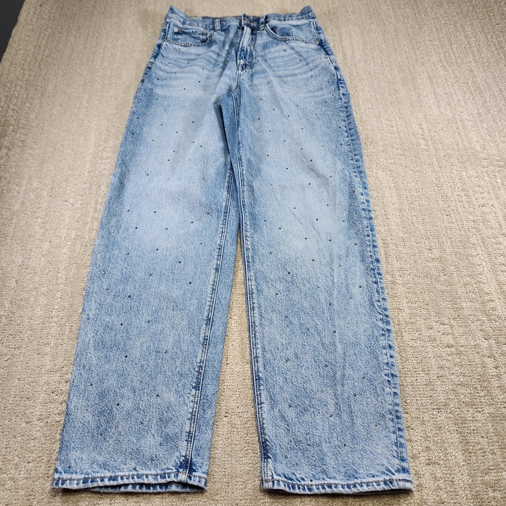 American Eagle Jeans Women 6 Super High Rise Baggy Straight Strigid 100% Cotton
